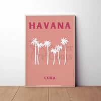 Havana Cuba Stylized Retro Travel Poster PosterGoat