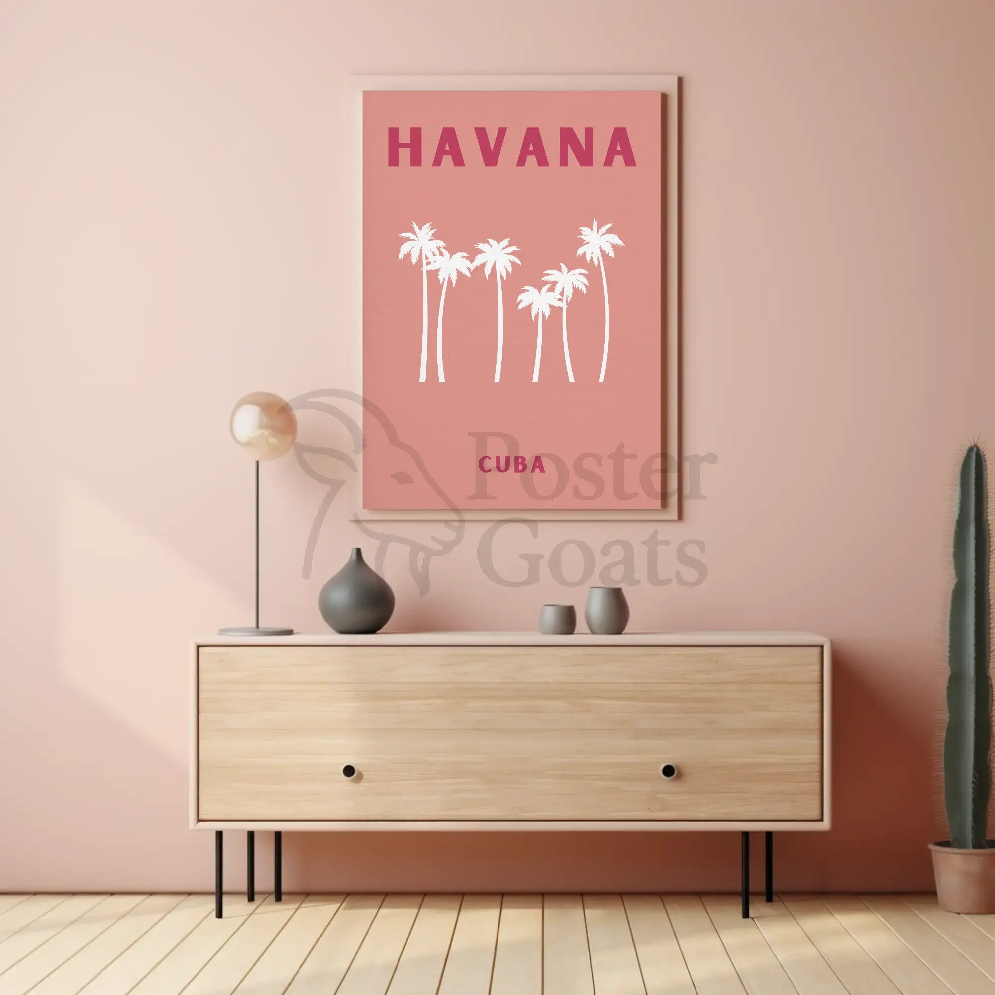 Havana Cuba Stylized Retro Travel Poster PosterGoat