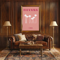 Havana Cuba Stylized Retro Travel Poster PosterGoat