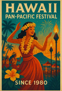 Hawaii Pan-Pacific Festival Vintage Travel Poster PosterGoat