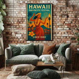 Hawaii Pan-Pacific Festival Vintage Travel Poster PosterGoat