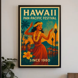 Hawaii Pan-Pacific Festival Vintage Travel Poster PosterGoat