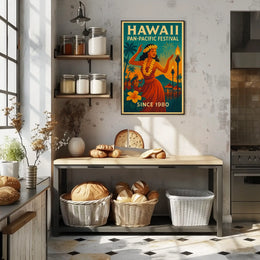 Hawaii Pan-Pacific Festival Vintage Travel Poster PosterGoat
