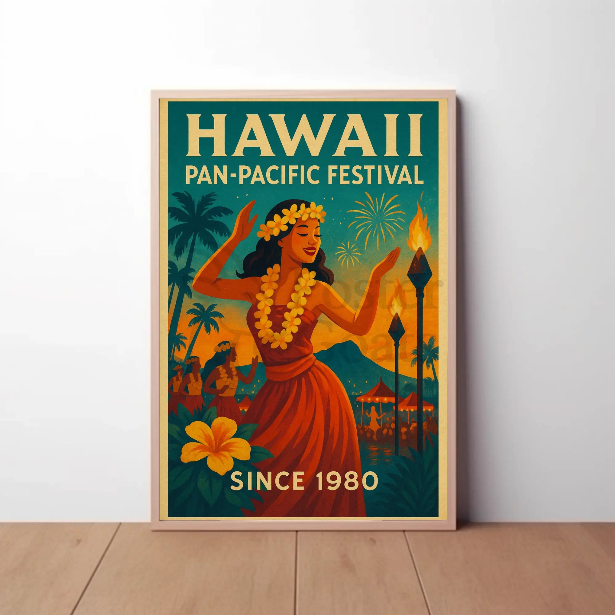 Hawaii Pan-Pacific Festival Vintage Travel Poster PosterGoat