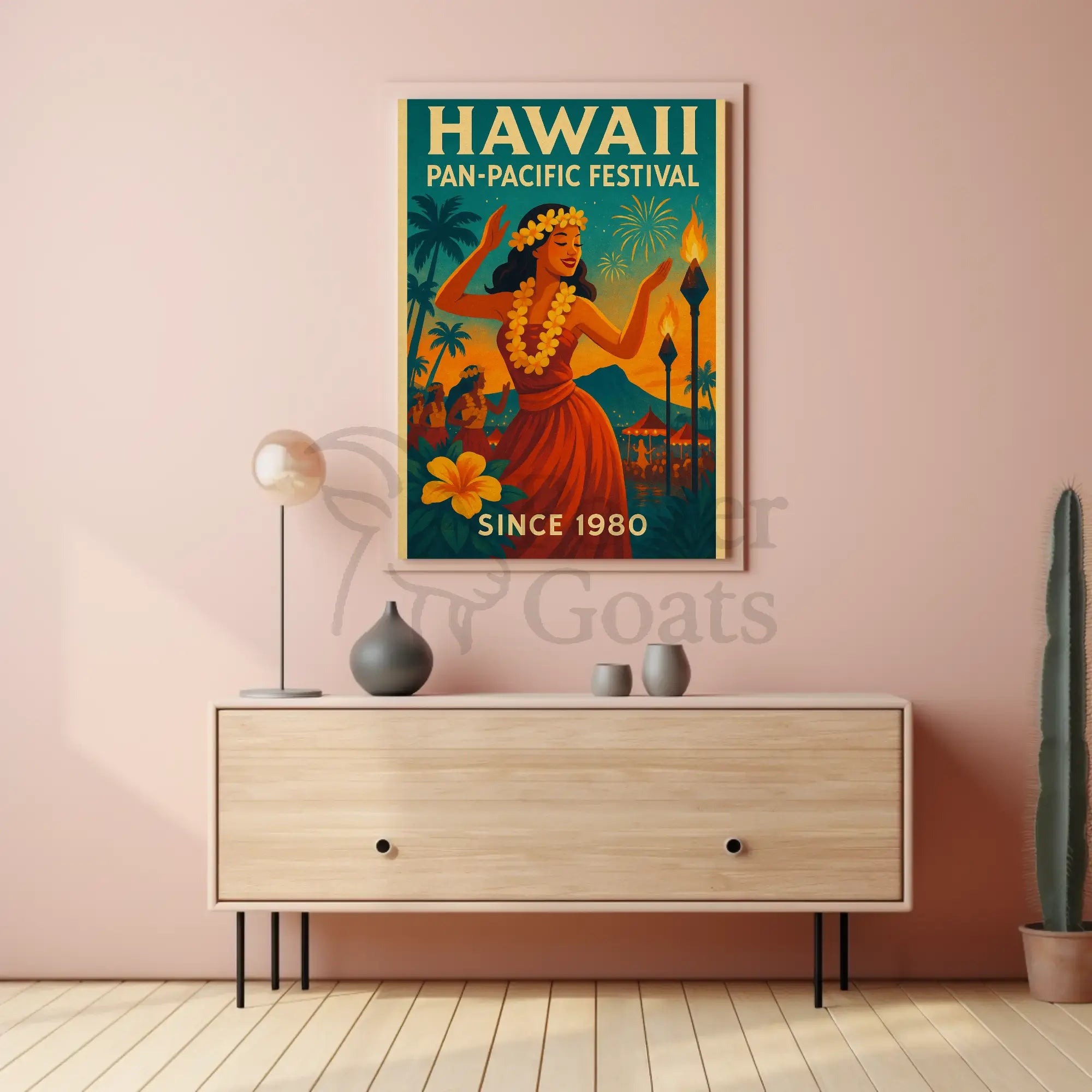 Hawaii Pan-Pacific Festival Vintage Travel Poster PosterGoat