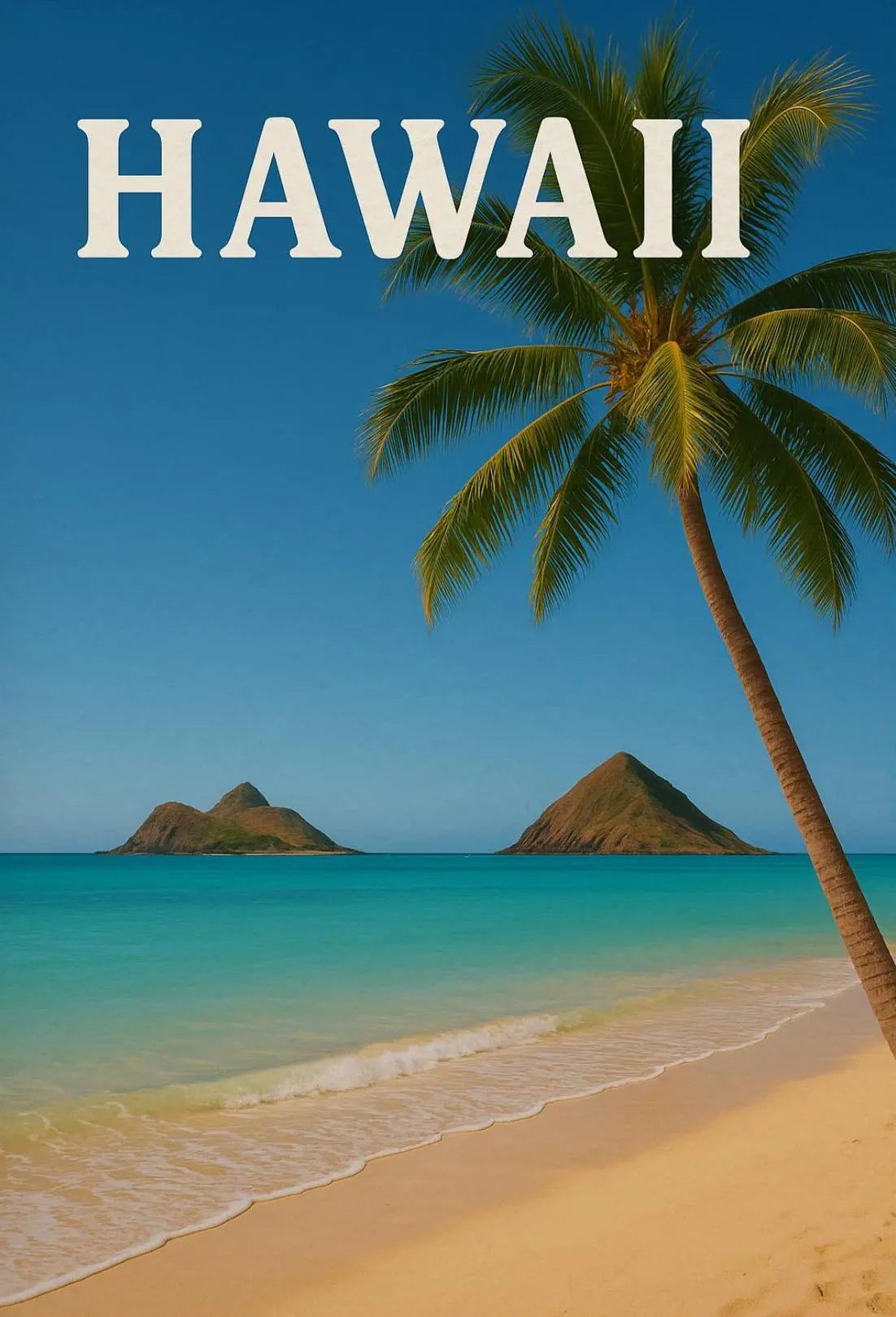 Hawaii Tropical Beach Scene Travel Poster PosterGoat