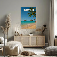 Hawaii Tropical Beach Scene Travel Poster PosterGoat