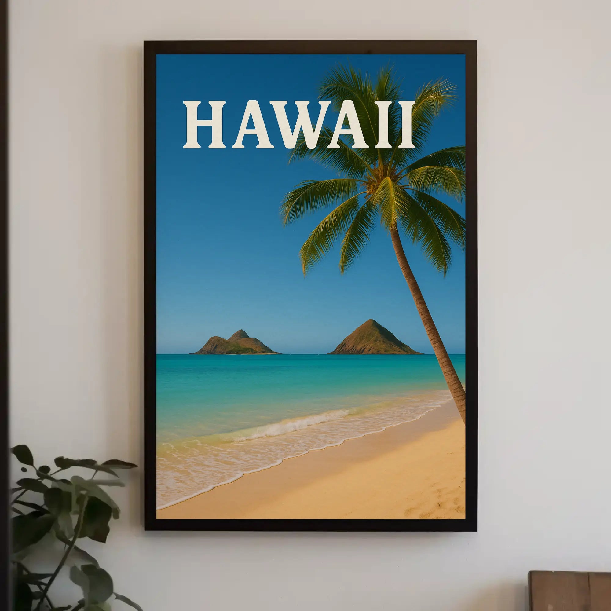 Hawaii Tropical Beach Scene Travel Poster PosterGoat