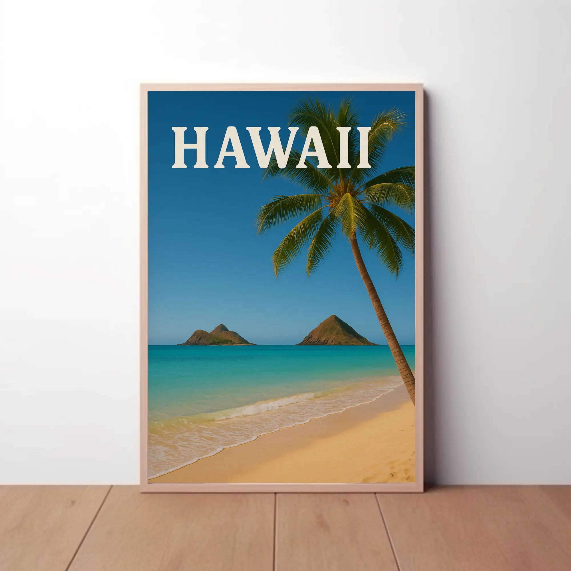 Hawaii Tropical Beach Scene Travel Poster PosterGoat