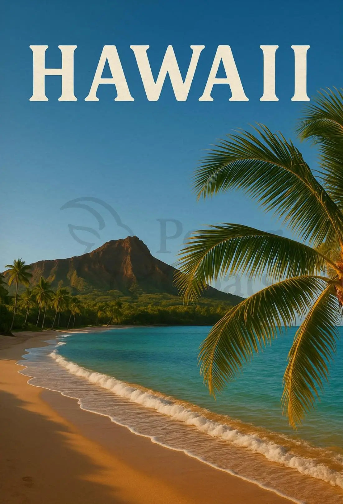 Hawaii Tropical Paradise Vintage Travel Poster PosterGoat