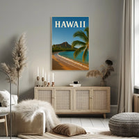 Hawaii Tropical Paradise Vintage Travel Poster PosterGoat