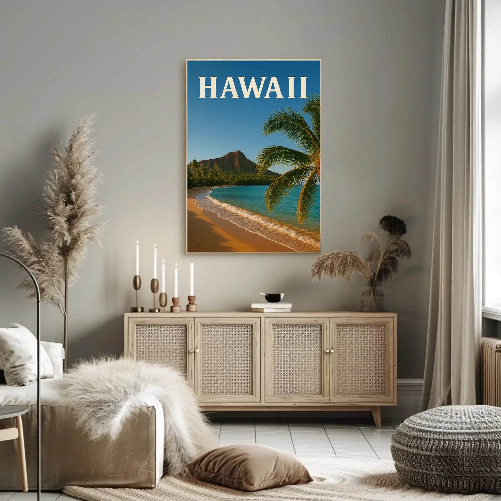 Hawaii Tropical Paradise Vintage Travel Poster PosterGoat