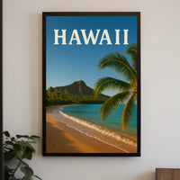 Hawaii Tropical Paradise Vintage Travel Poster PosterGoat