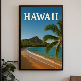 Hawaii Tropical Paradise Vintage Travel Poster PosterGoat
