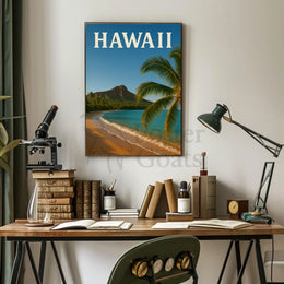 Hawaii Tropical Paradise Vintage Travel Poster PosterGoat