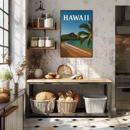 Hawaii Tropical Paradise Vintage Travel Poster PosterGoat