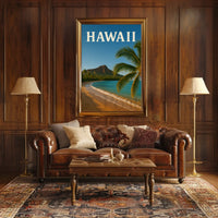 Hawaii Tropical Paradise Vintage Travel Poster PosterGoat