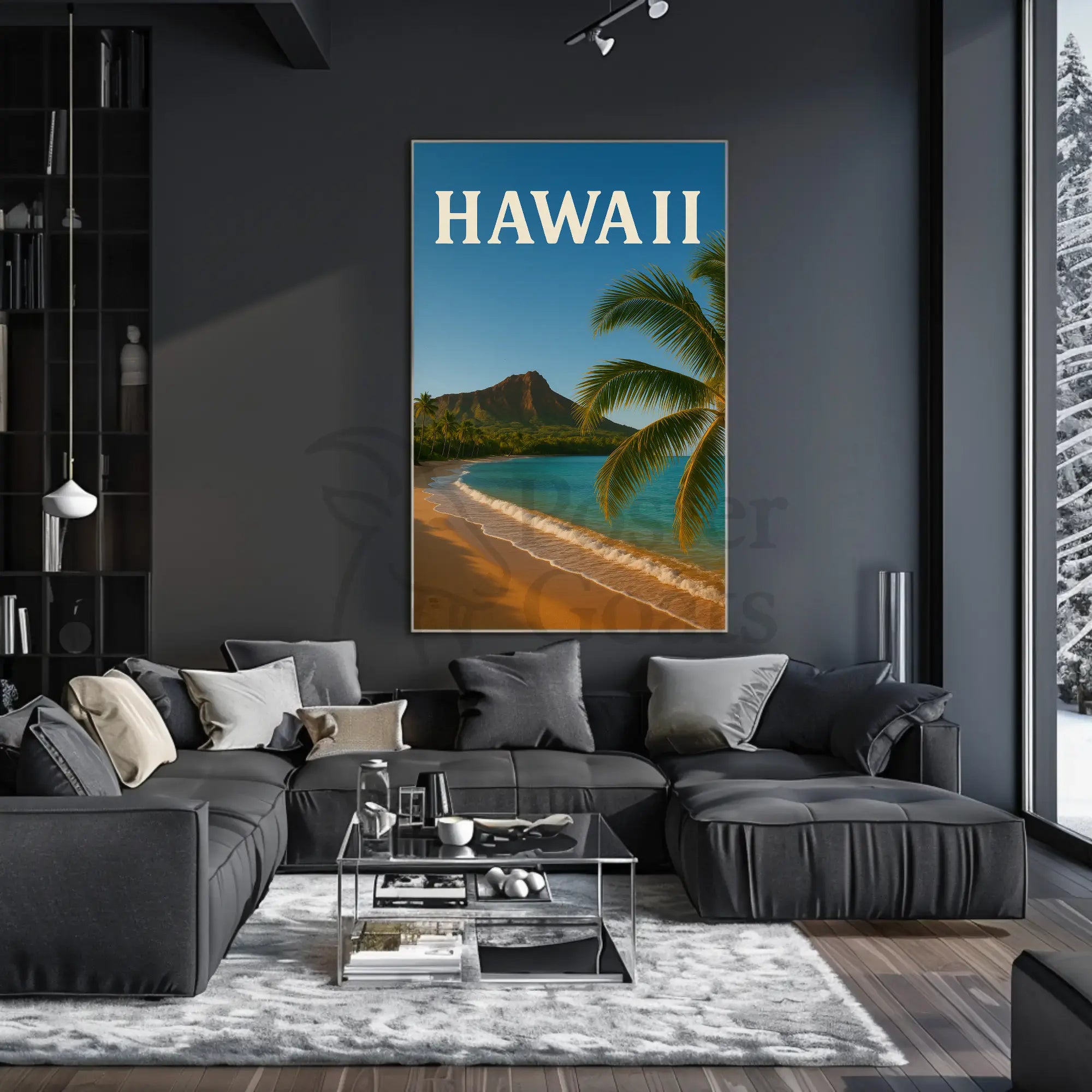 Hawaii Tropical Paradise Vintage Travel Poster PosterGoat