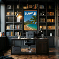 Hawaii Vintage Beach Scenic Travel Poster PosterGoat