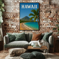 Hawaii Vintage Beach Scenic Travel Poster PosterGoat