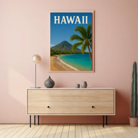 Hawaii Vintage Beach Scenic Travel Poster PosterGoat