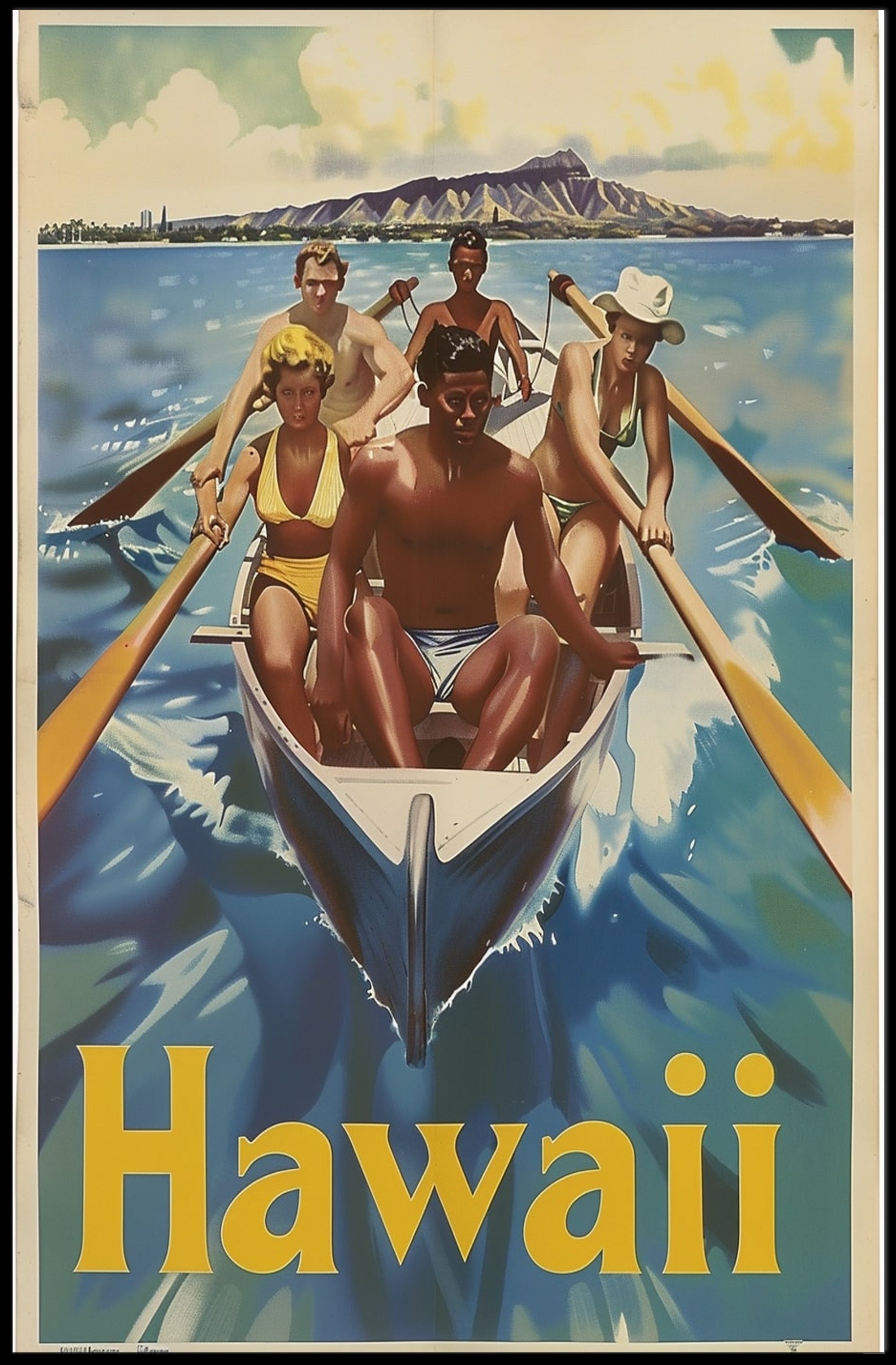 Hawaii Vintage Travel Adventure Poster PosterGoat