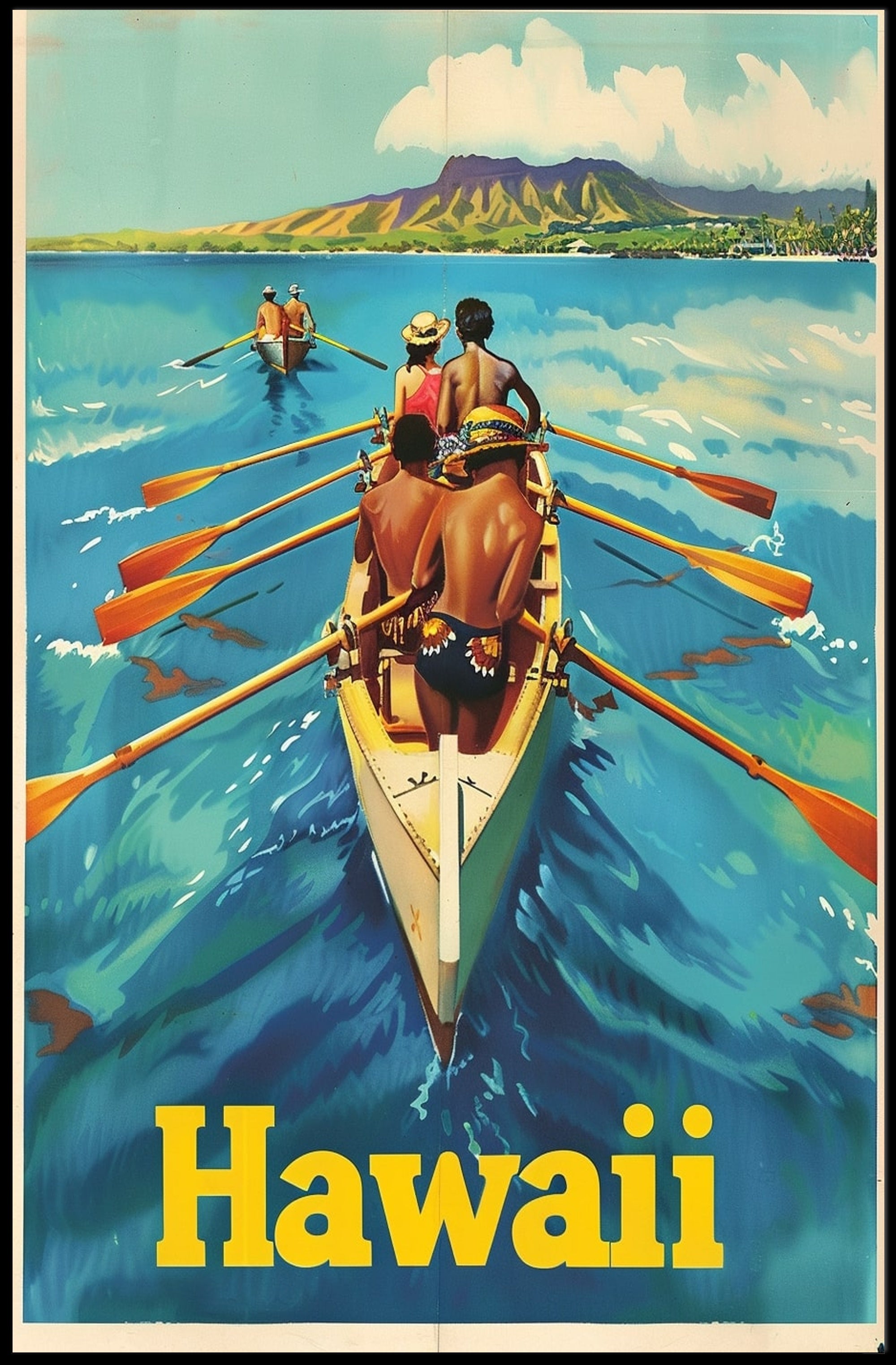 Hawaiian Adventure Vintage Travel Poster PosterGoat