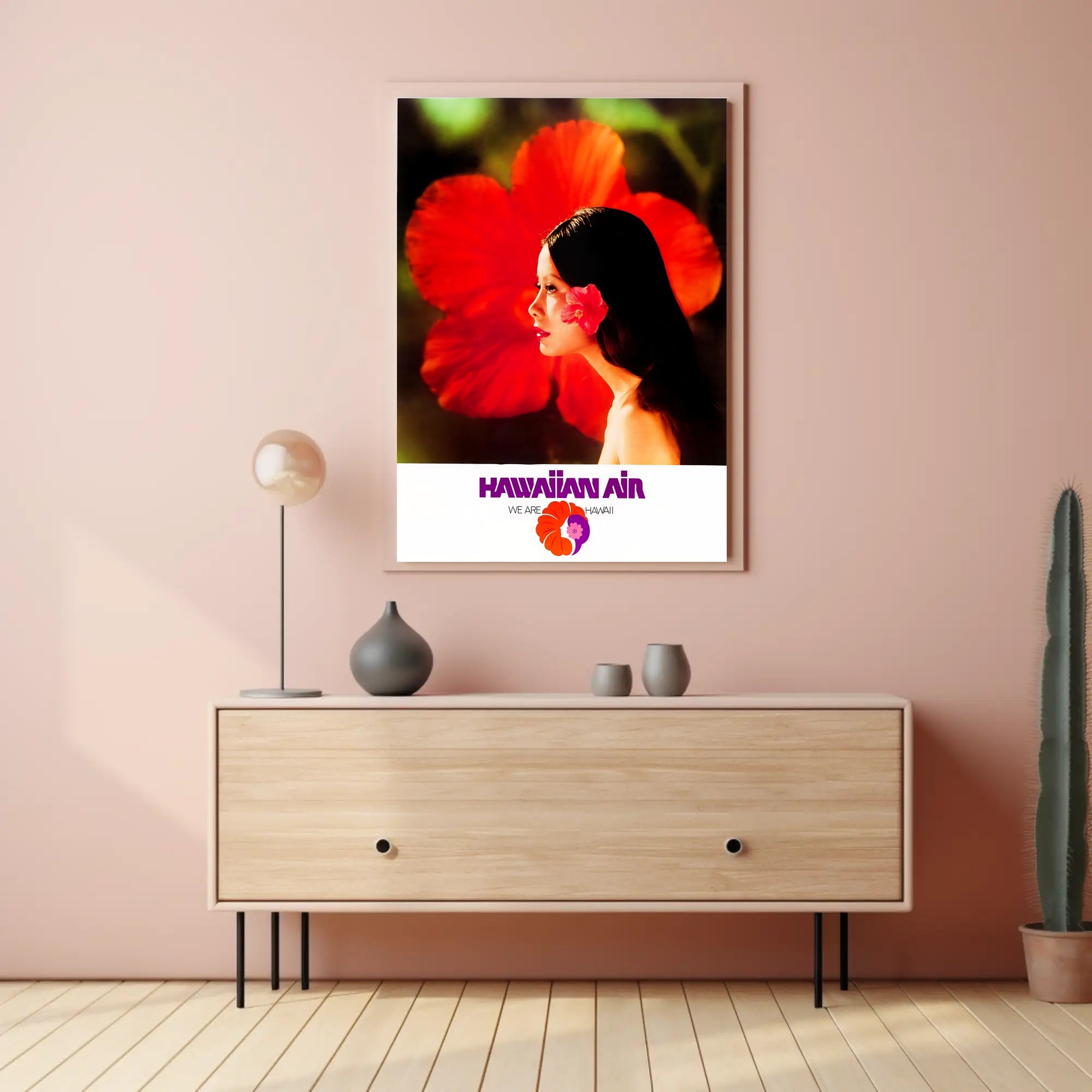 Hawaiian Air Travel Poster with Tropical Paradise Design PosterGoat