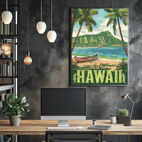 Hawaiian Beach Vintage Travel Poster PosterGoat