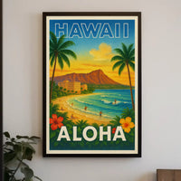 Hawaiian Tropical Paradise Vintage Travel Poster PosterGoat