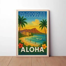 Hawaiian Tropical Paradise Vintage Travel Poster PosterGoat
