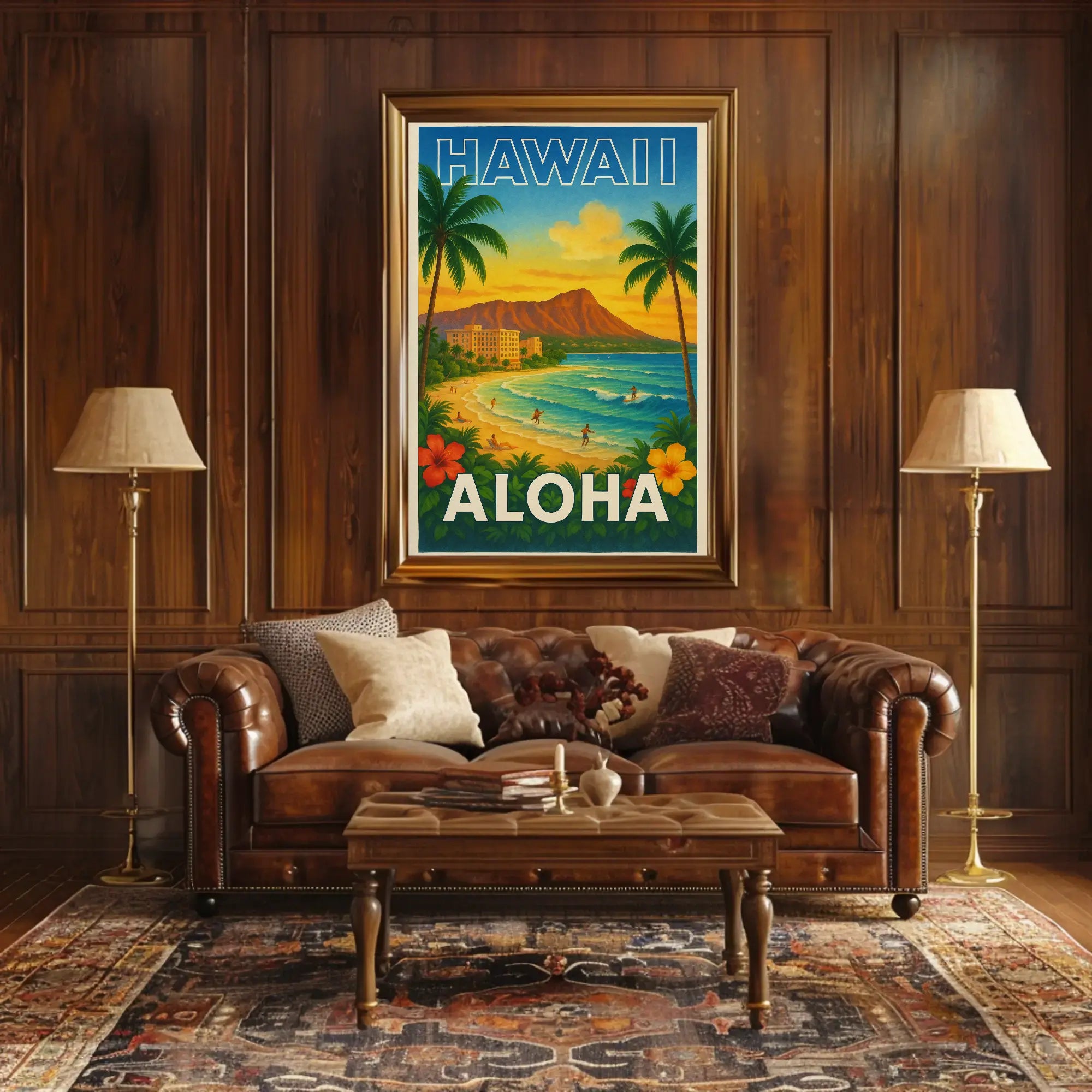 Hawaiian Tropical Paradise Vintage Travel Poster PosterGoat