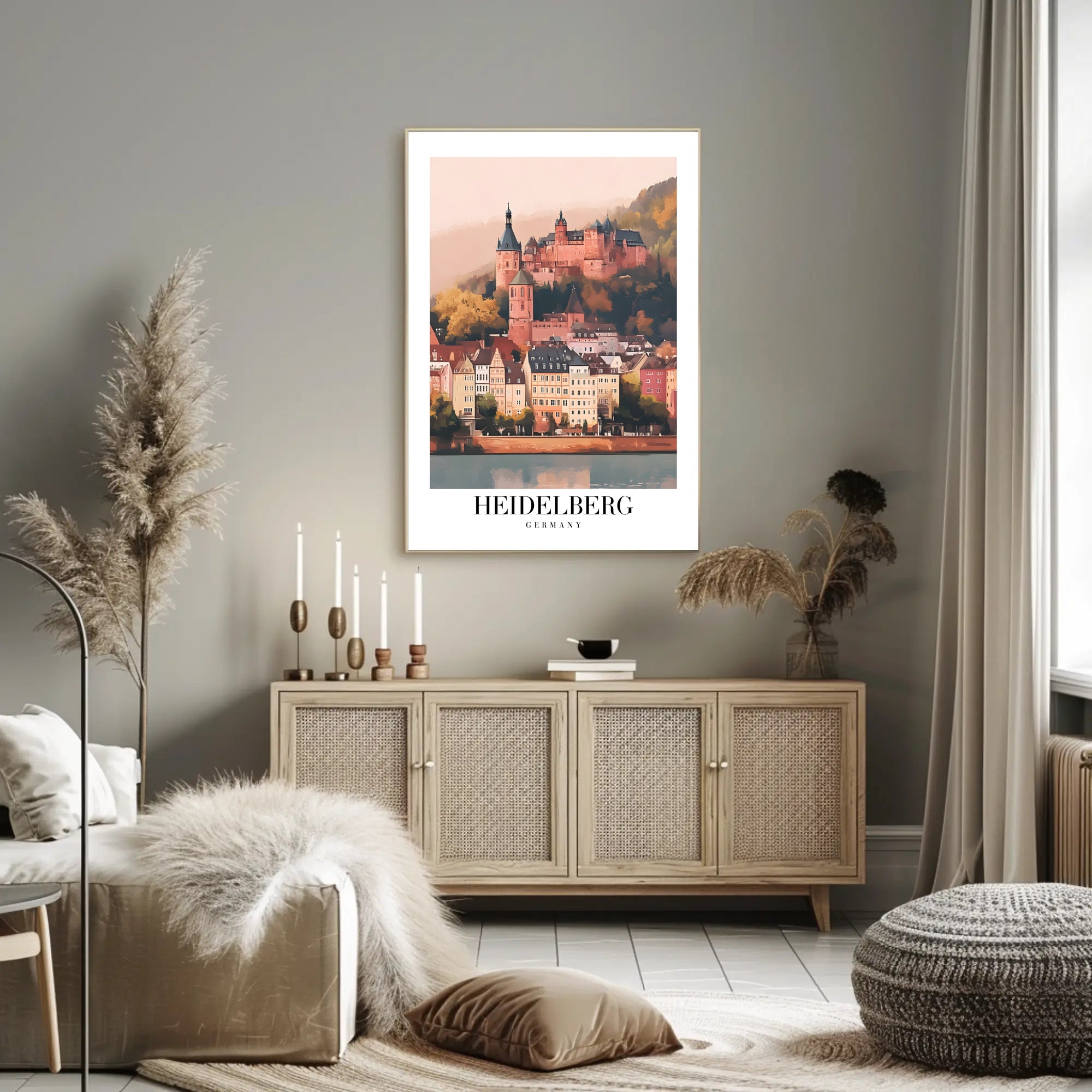Heidelberg Castle Vintage Charm Travel Poster PosterGoat