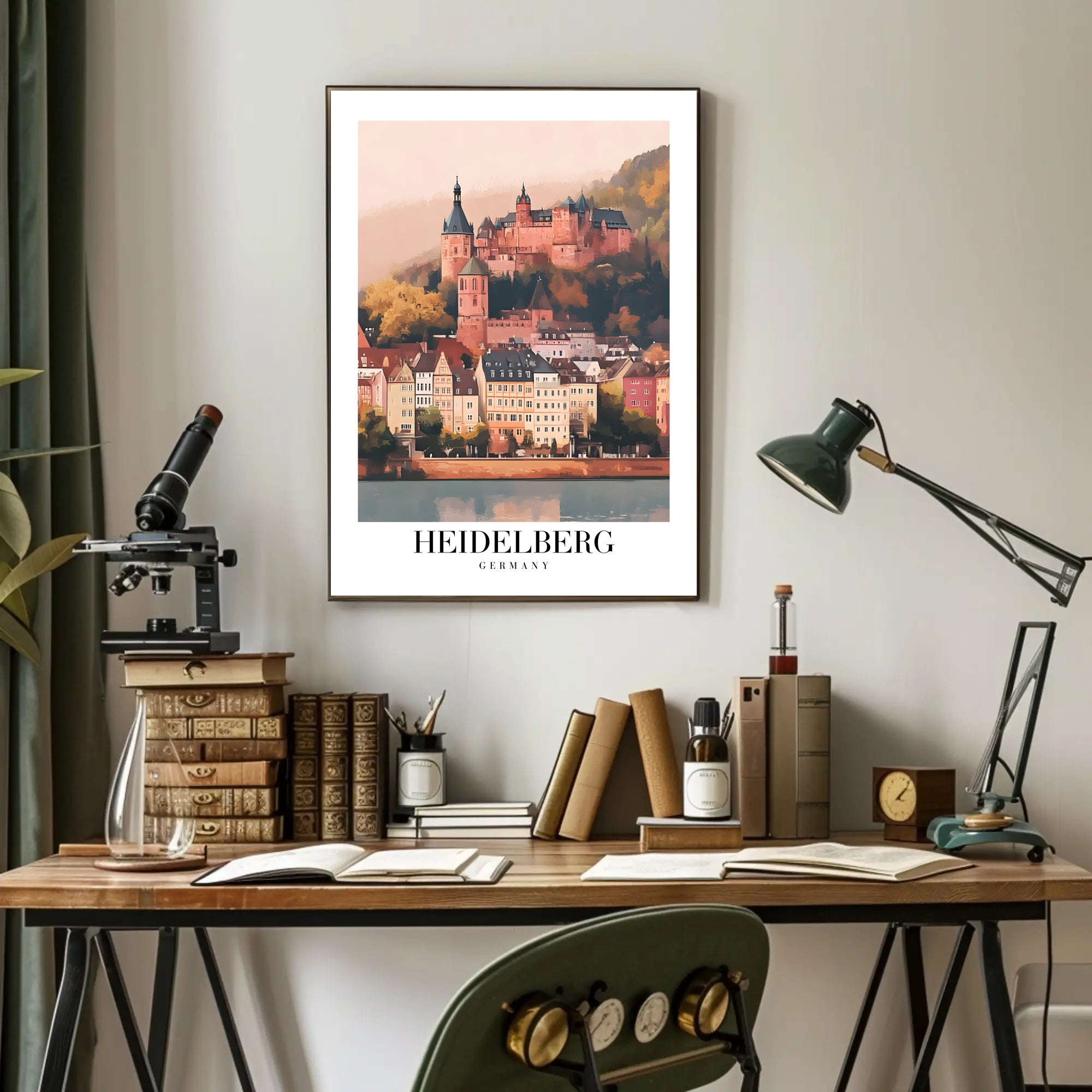 Heidelberg Castle Vintage Charm Travel Poster PosterGoat