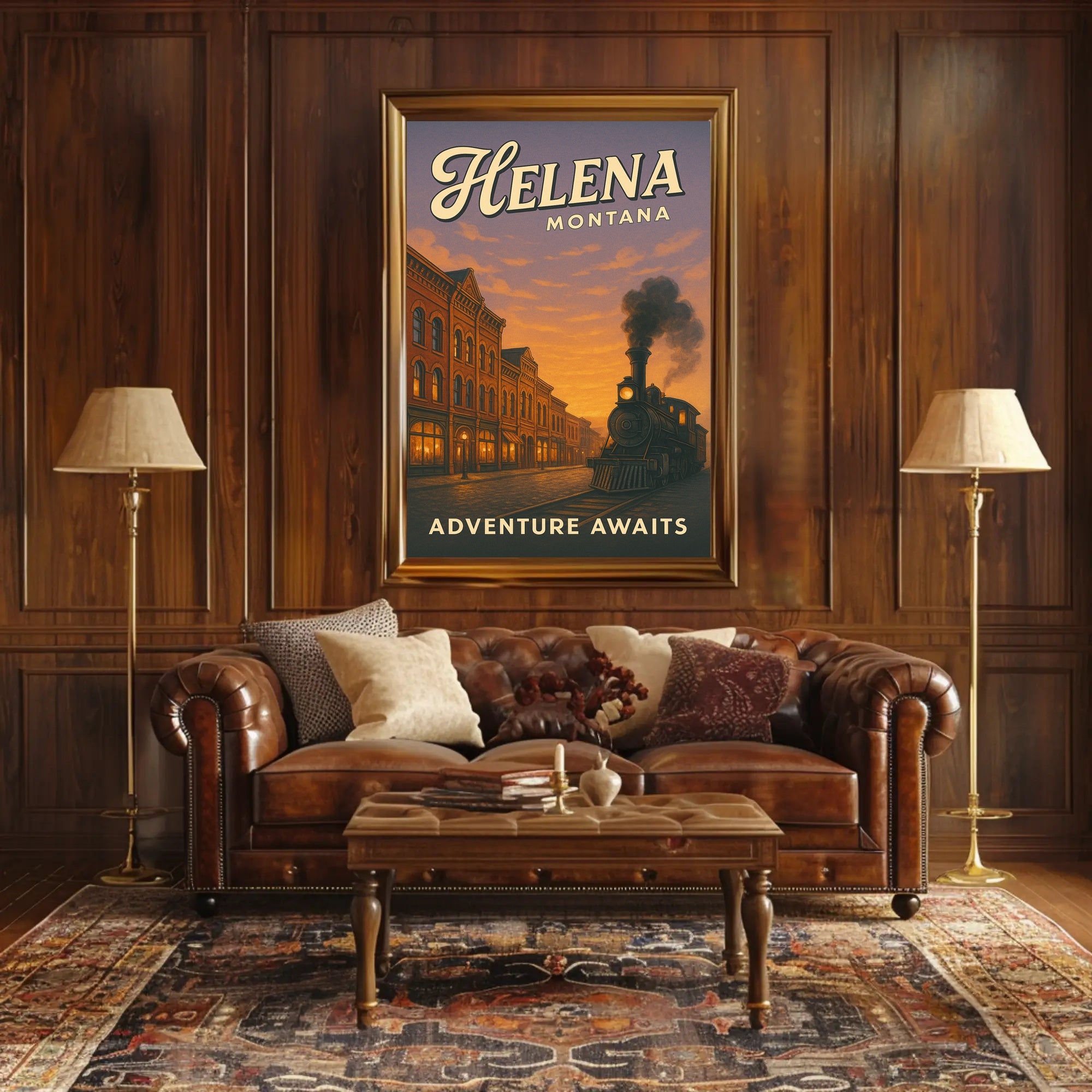 Helena Montana Steam Locomotive Travel Poster PosterGoat