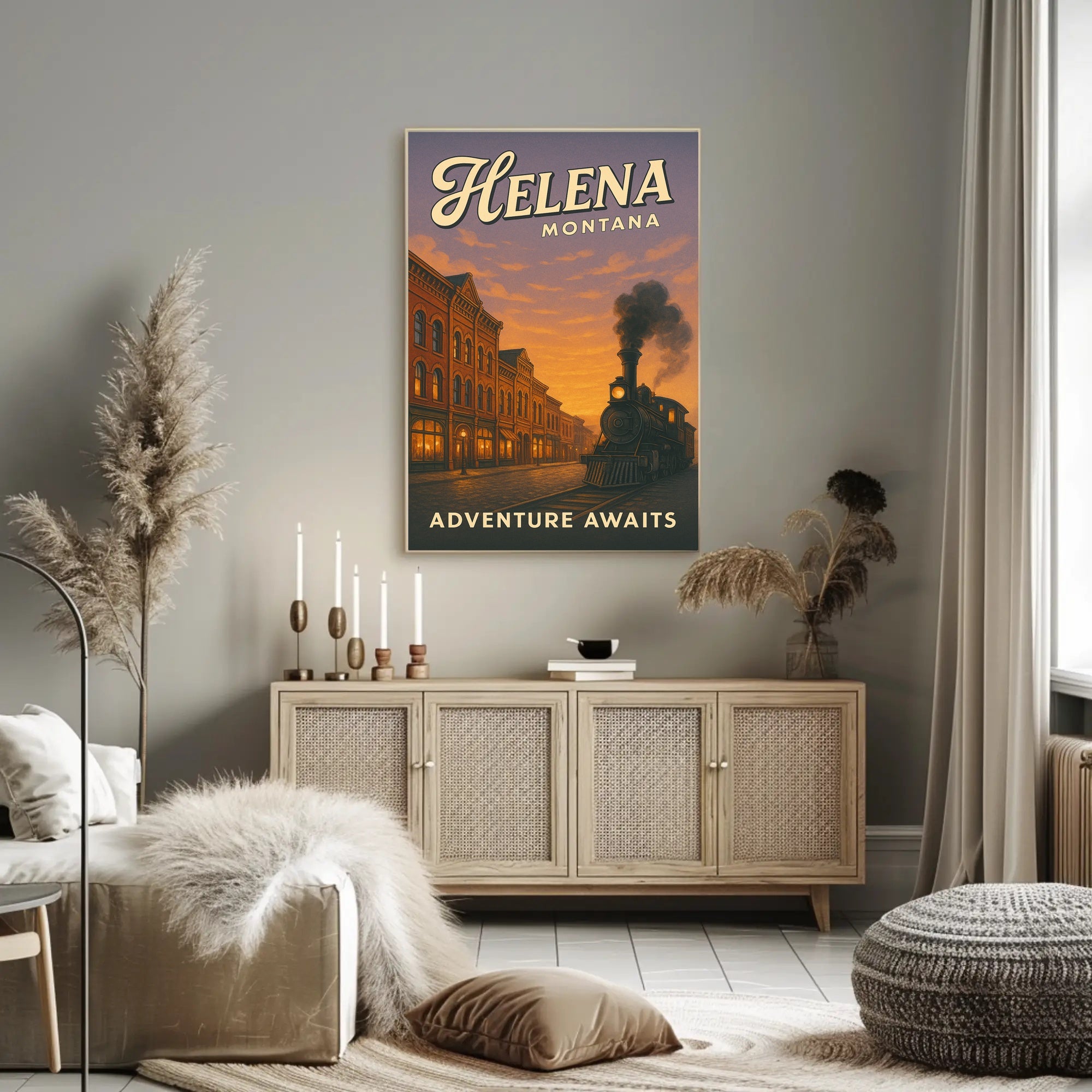 Helena Montana Steam Locomotive Travel Poster PosterGoat