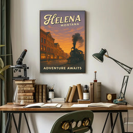 Helena Montana Steam Locomotive Travel Poster PosterGoat