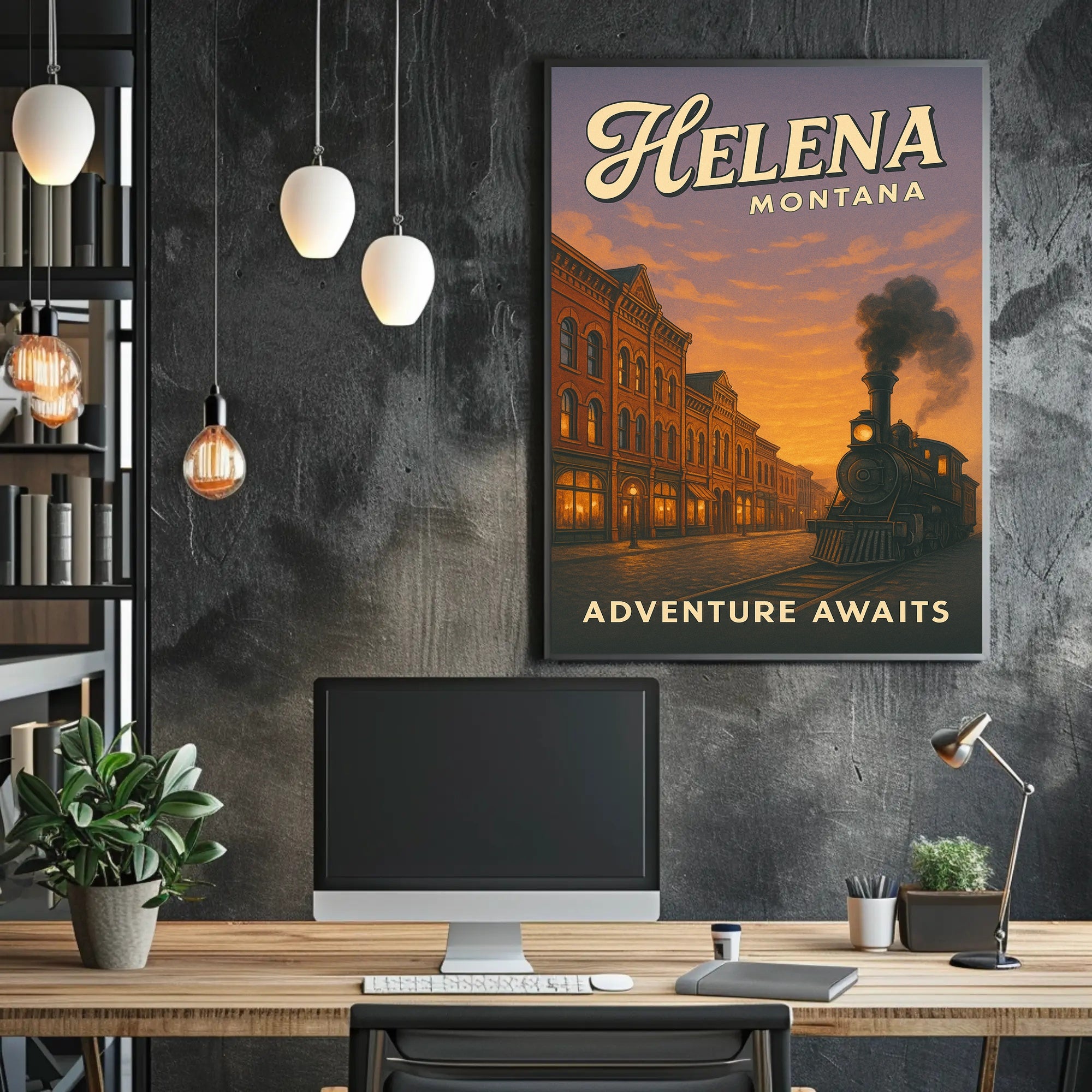Helena Montana Steam Locomotive Travel Poster PosterGoat