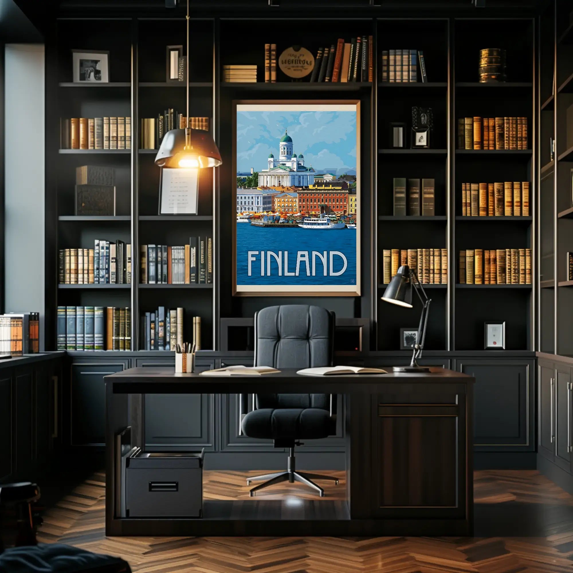Helsinki Cathedral Finland Vintage  Style Poster PosterGoat