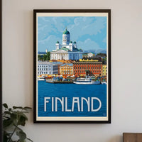 Helsinki Cathedral Finland Vintage  Style Poster PosterGoat