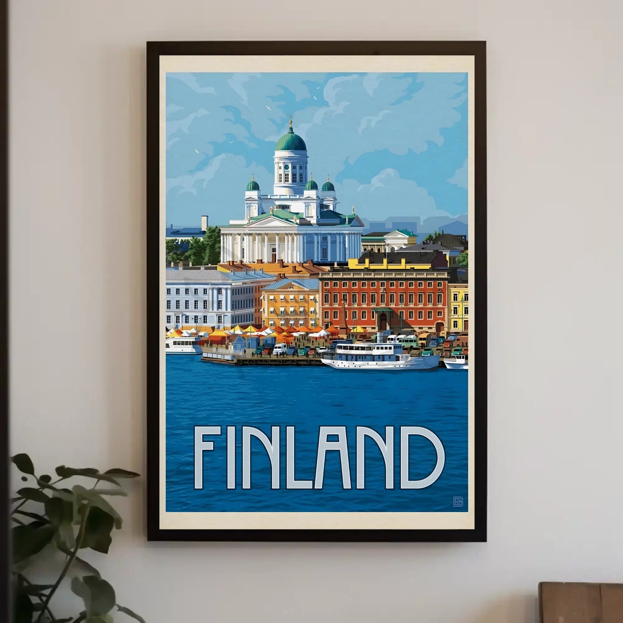 Helsinki Cathedral Finland Vintage  Style Poster PosterGoat