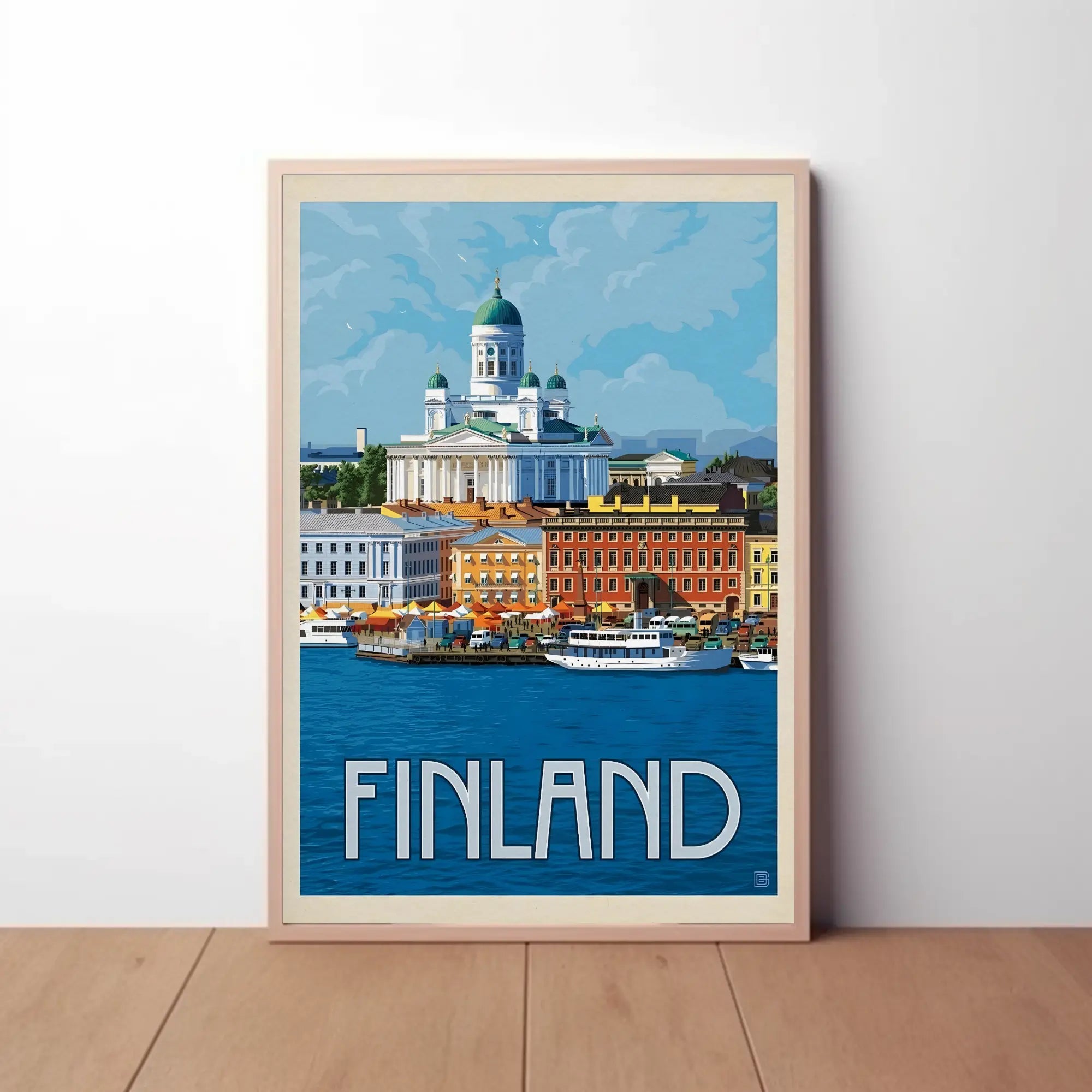 Helsinki Cathedral Finland Vintage  Style Poster PosterGoat