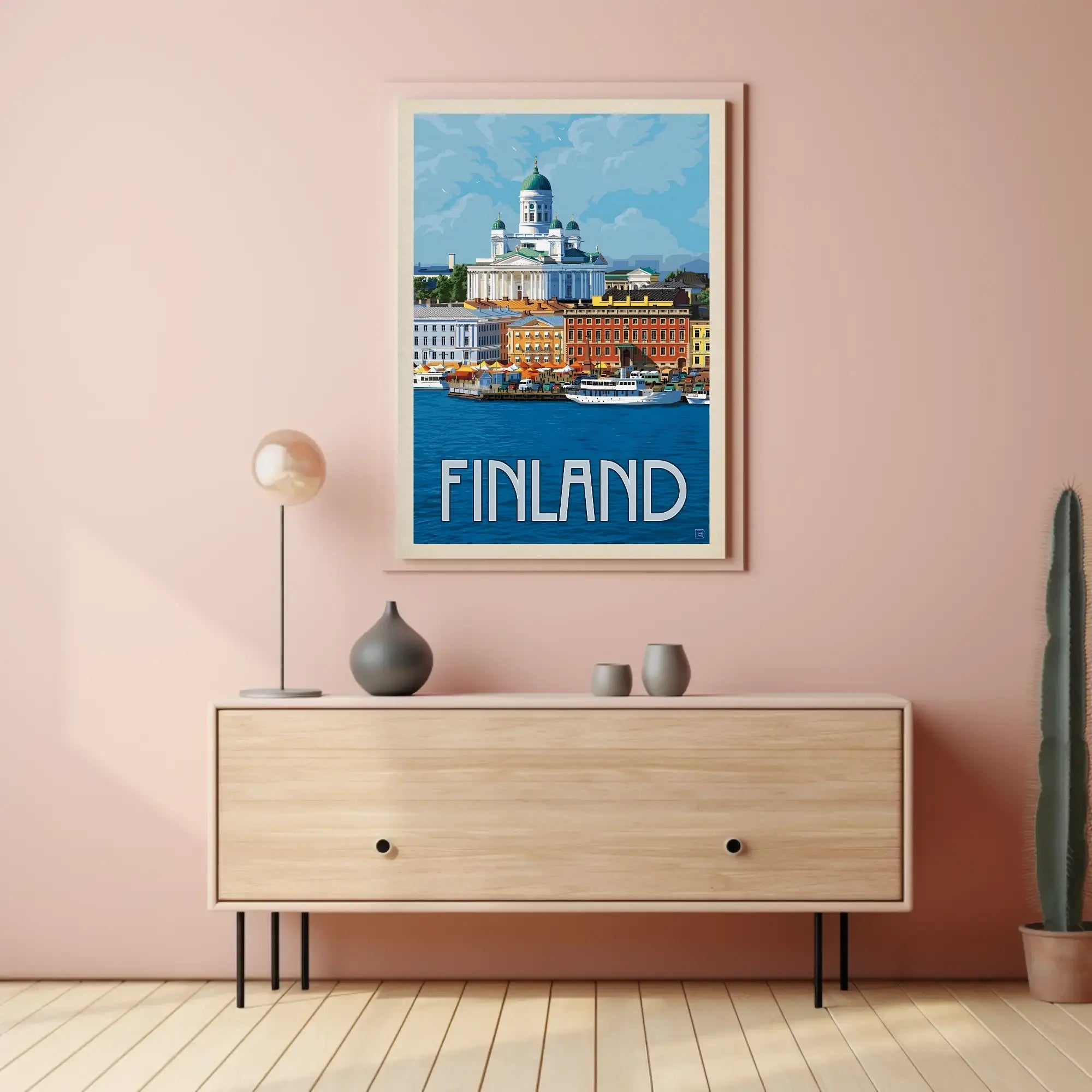 Helsinki Cathedral Finland Vintage  Style Poster PosterGoat