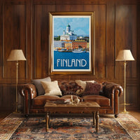 Helsinki Cathedral Finland Vintage  Style Poster PosterGoat