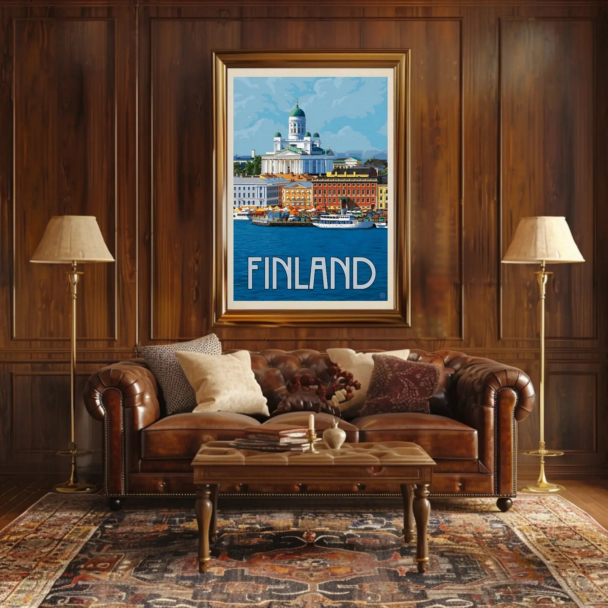 Helsinki Cathedral Finland Vintage  Style Poster PosterGoat