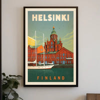 Helsinki Finland Retro Maritime Landmark Travel Poster PosterGoat