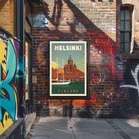 Helsinki Finland Retro Maritime Landmark Travel Poster PosterGoat