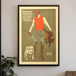 Hermann Scherrer Equestrian Fashion Sporting Tailor Advertisement Poster PosterGoat