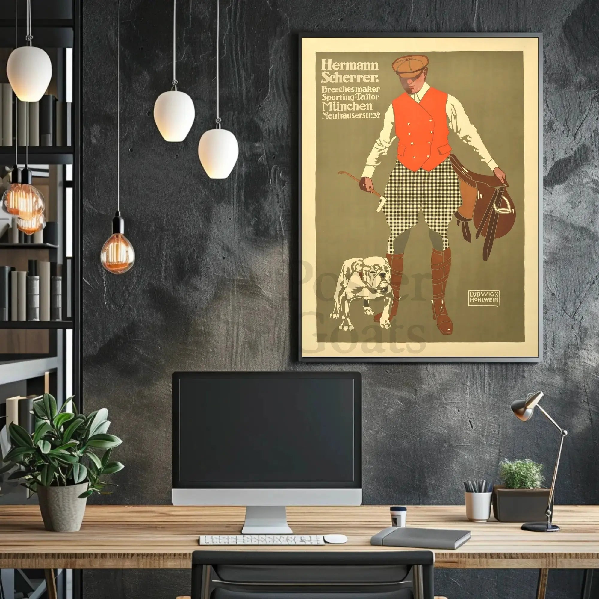 Hermann Scherrer Equestrian Fashion Sporting Tailor Advertisement Poster PosterGoat
