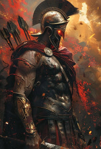 Heroic Warrior in Battle: Artistic, Mythological Poster PosterGoat
